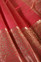 Carmine Red Cotton Silk Woven Saree