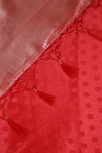 Cream & Red Floral Zari Woven Sarees