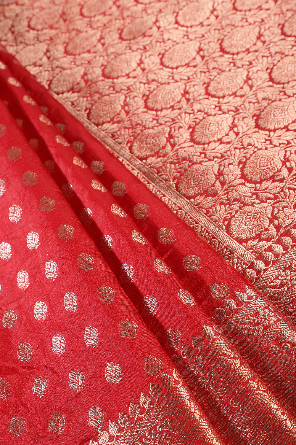 Red Cotton Silk Zari Woven Saree