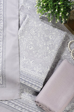 Light Lavender Digital Printed Pashmina Unstitched Suit Material