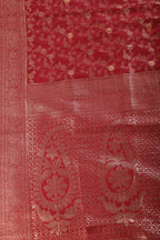 Maroon Floral Zaal Woven Silk Banarasi Saree