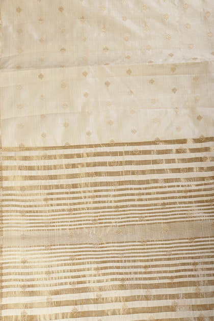 Cream Cotton Silk Zari Woven Saree