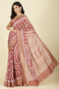 Light Maroon Cotton Silk Boota Printed And Zari Woven Saree