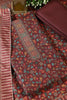 Dark Scarlet Pashmina Floral Printed Unstitched Suit Fabric