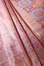 Mauve Baluchari Silk Meenakari Woven Saree