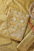 Mustard Colour Zari Woven Silk Unstitched Suit Fabric