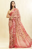 Beige & Pink Cotton Silk Floral Printed Saree