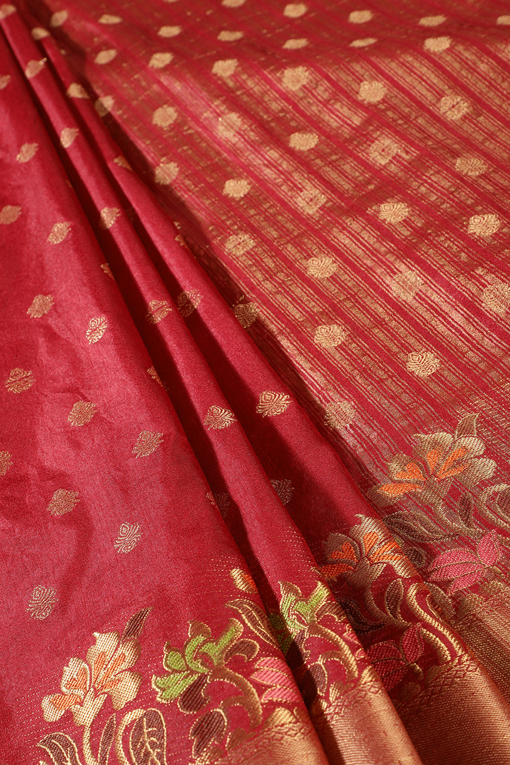 Maroon Color Silk Resham & Zari Woven Saree