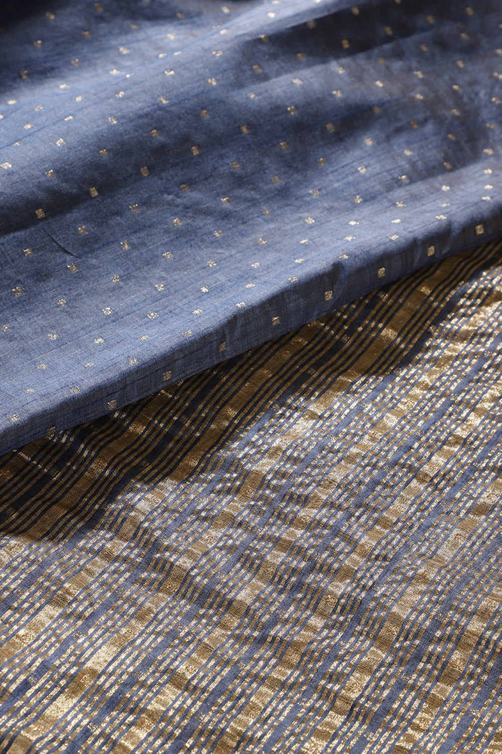 Marble Blue Zari Woven Silk Saree