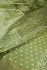 Olive Green Color Bandhani Printed Cotton Silk Saree