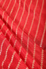Red Modal Silk Saree with Zari Pinstripes