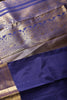 Navy Color Kanjivaram Pure Silk Handloom Gold Zari Saree with Paisley Motifs