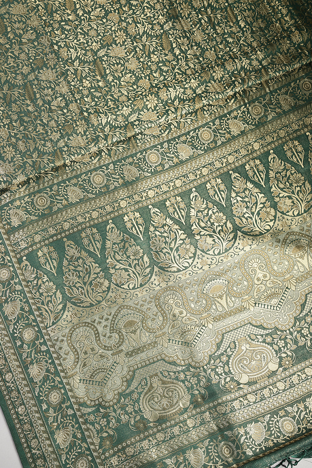 Bottle Green Colour South Silk Heavy Woven Saree