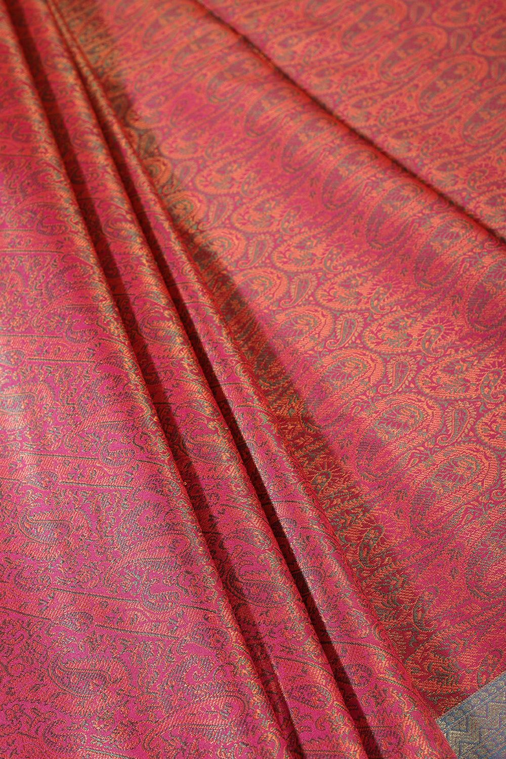 Magenta Cotton Silk Resham & Zari Woven Saree