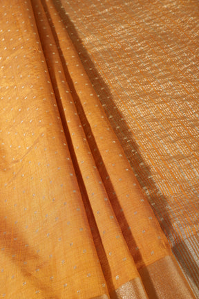 Mustard Zari Woven Silk Saree