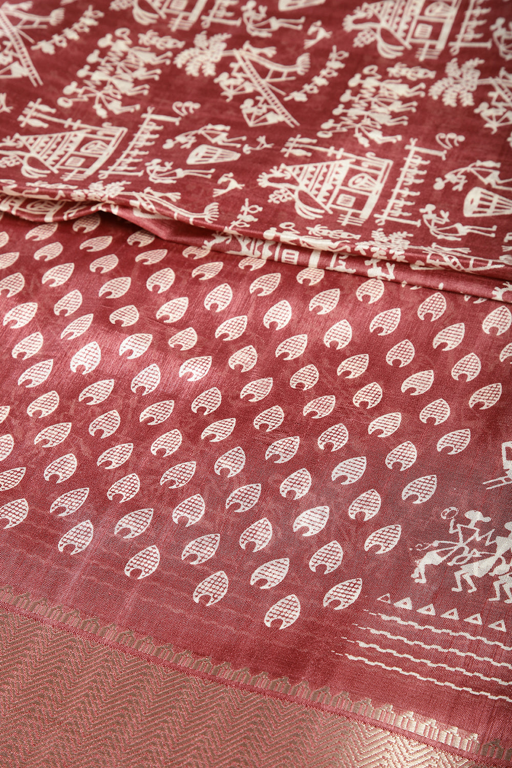 Mauve Color Cotton Silk Printed Saree
