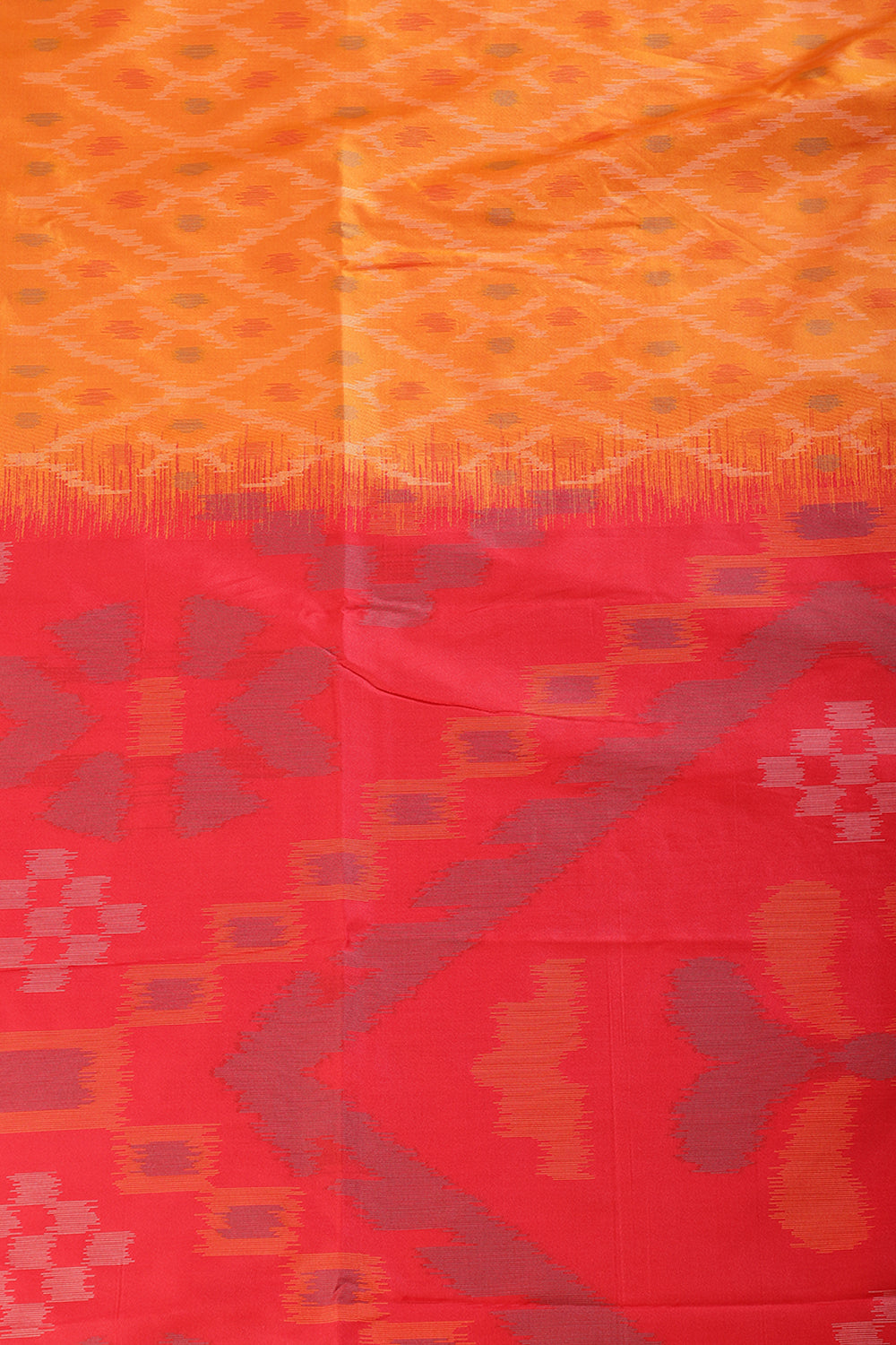 Orange Soft Silk Resham & Zari Woven Saree