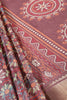 Wine Colour Floral Printed Cotton Silk Saree