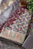Grey Chanderi Silk Resham And Zari Woven Unstitched Suit Material