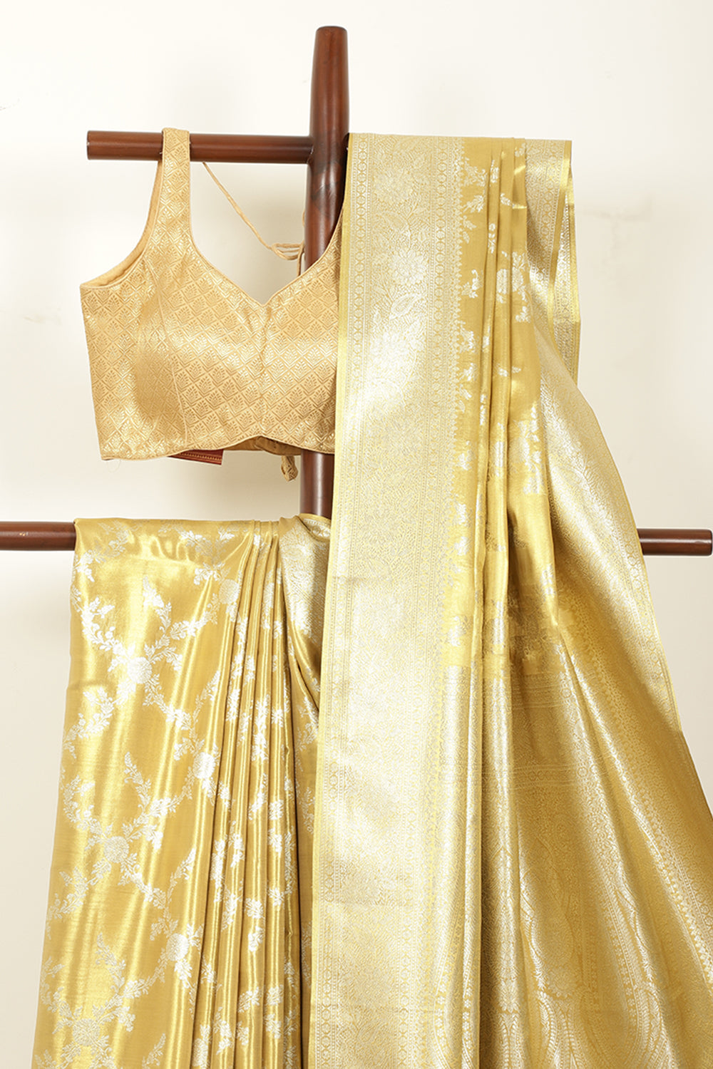 Gold Silk Banarsi Woven Saree
