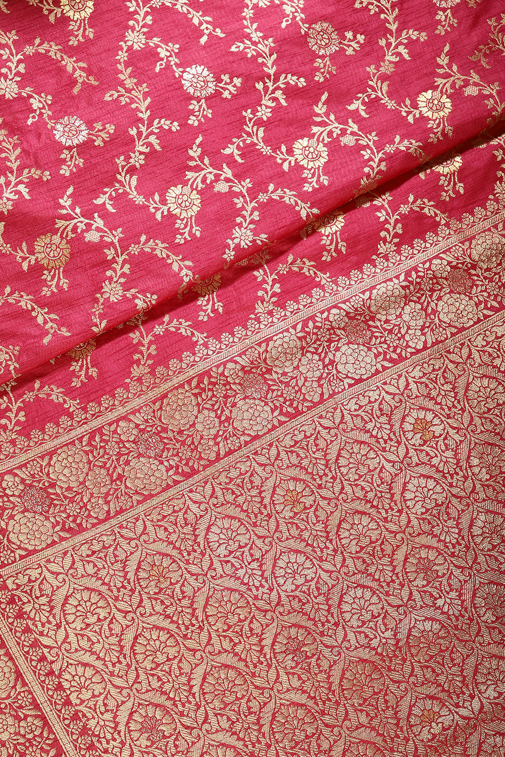 Cranberry Color Raw Silk Zari Woven Saree