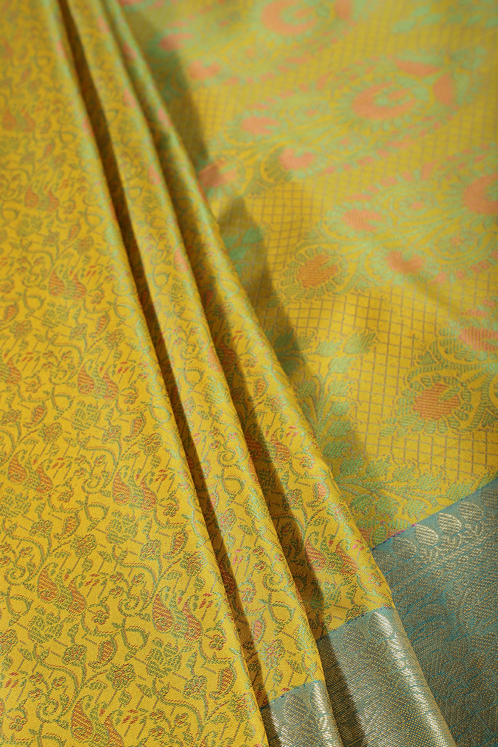 Green Color Cotton Silk Resham & Zari Woven Saree