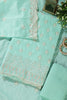Mint Green Chanderi Silk Embroidered Unstitched Suit Material
