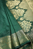 Bottle Green Colour Silk Woven Saree
