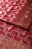 Maroon Silk Floral Zaal Woven Banarasi Saree