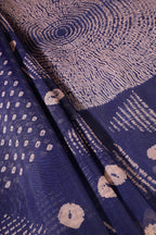 Navy Organza Silk Printed Saree