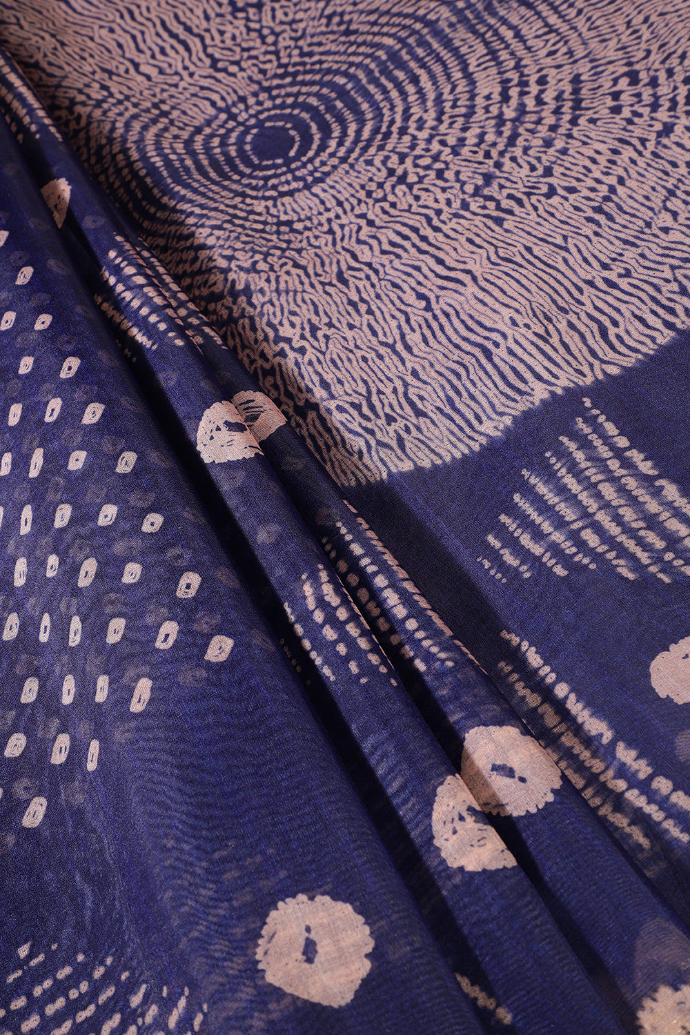 Navy Organza Silk Printed Saree