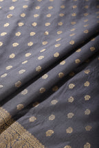 Grey Silk Zari Buta Woven Saree