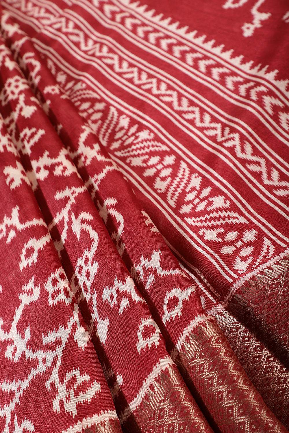Marron Color Cotton Silk Printed Saree