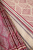 Beige & Wine Tussar Silk Printed Saree