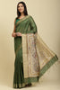 Green Color Cotton Silk Madhubani Print Saree