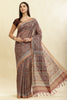 Maroon Cotton Silk Floral Boota Printed Saree