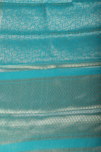 Teal Floral Zaal Zari Woven Crepe Silk Saree