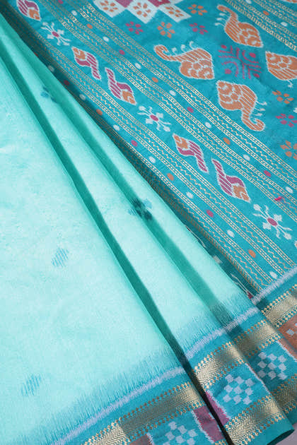 Mint Green Tussar Silk Reham Woven Saree