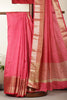 Pastel Red Woven Cotton Silk Saree