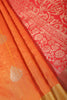 Orange & Red Cotton Silk Zari Woven Saree