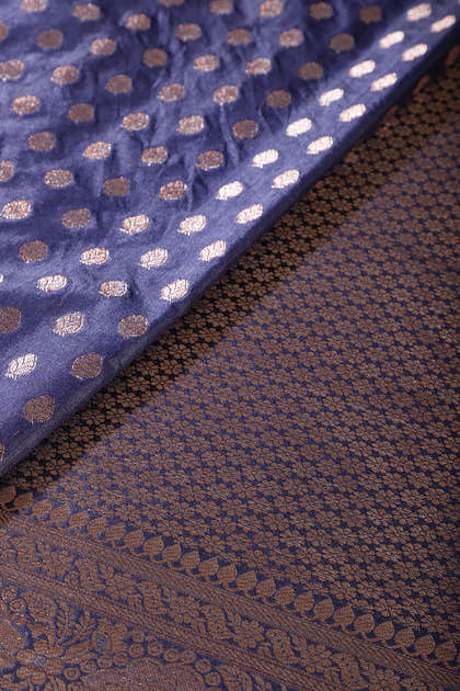 Navy Cotton Silk Zari Woven Saree