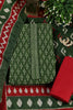 Green Ikkat Cotton Printed Unstitched Suit Material