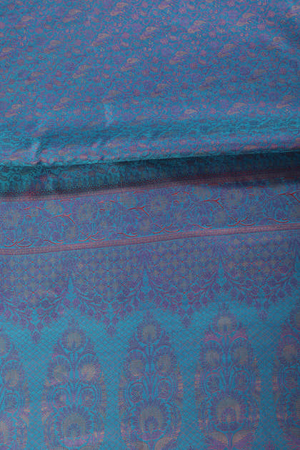 Blue Color Cotton Silk Resham & Zari Woven Saree