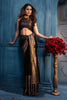 Black & Golden Georgette Sequins Embroidered Saree