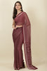 Wine Georgette Printed Saree