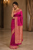 Wine Silk Woven Saree