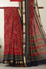 Burgundy Kalamkari Printed Cotton Saree