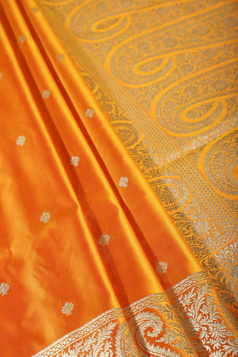 Mustard Banarsi Silk Zari Woven Saree