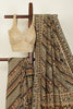 Black Color Pure Crepe Digital & Hand Print Saree with Mirror and Beads Handwork By Tarun Tahiliani Designer Collection