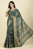 Green Cotton Silk Printed Saree